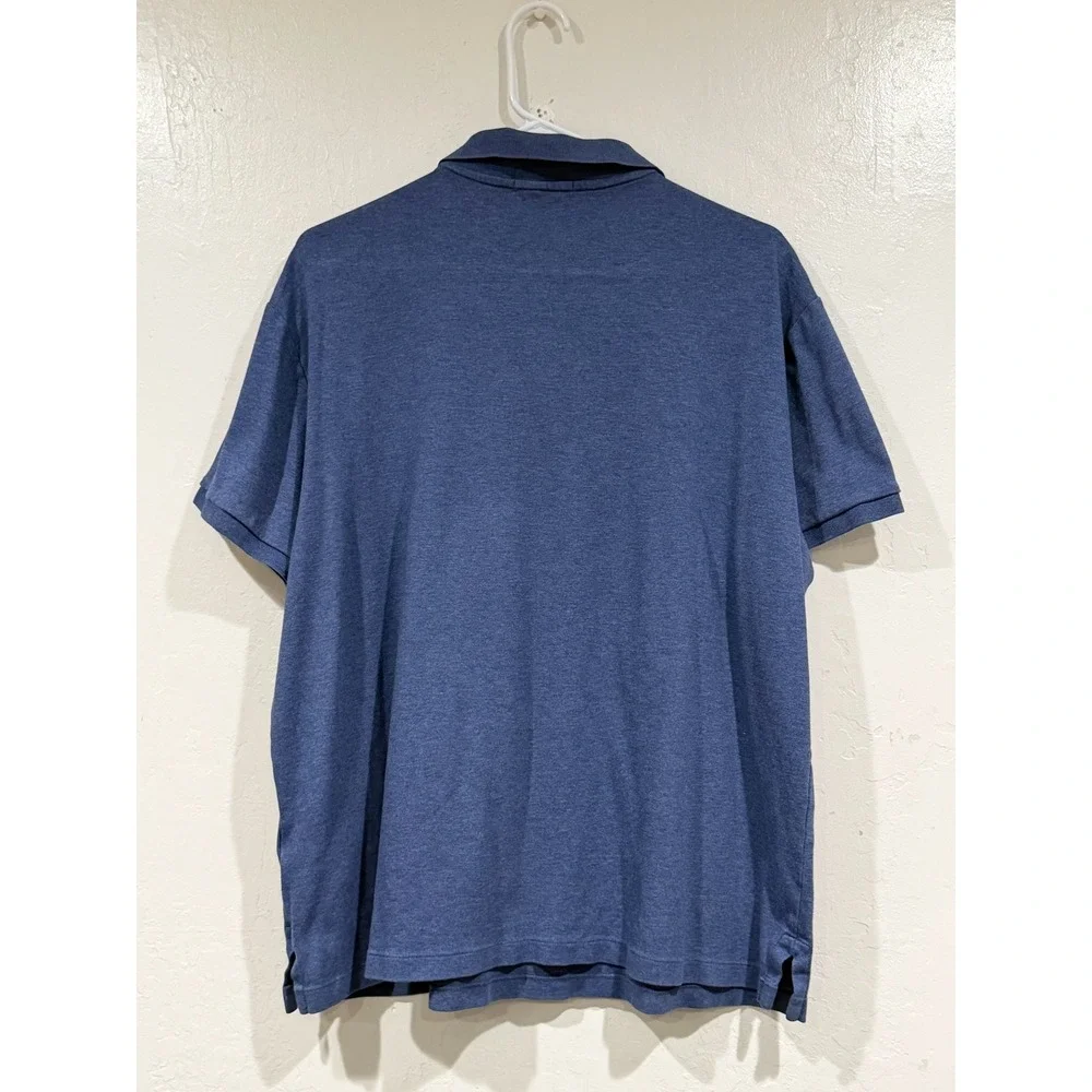 Polo Ralph Lauren Mens Custom Slim Fit Cotton Polo Shirt Blue Heather XL